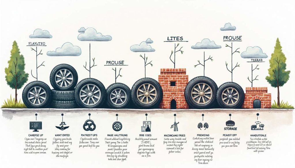 A detailed and visually appealing infographic showcasing the various features and pricing tiers of tire hotels in 2025