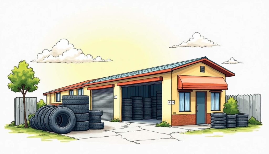 An organized and secure tire storage facility in sande