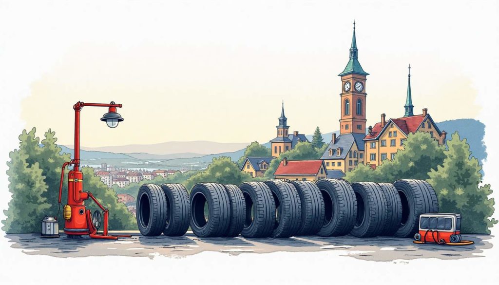 A tire changing station in tønsberg